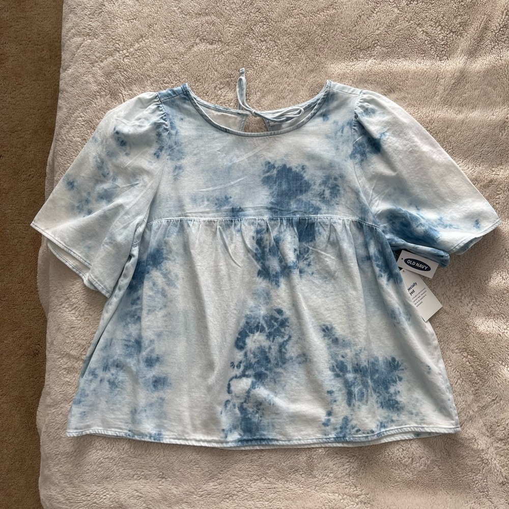 Boxy Tie-Dye Denim Top